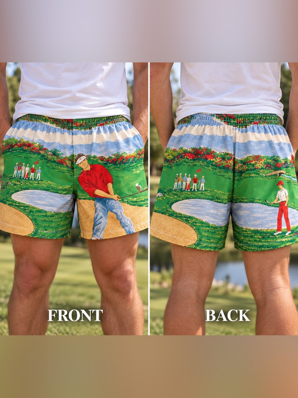 Vtg 1980s Princess Fabrics Masters Golf Boxer Bonanza Cut & Sew Panel NWOT